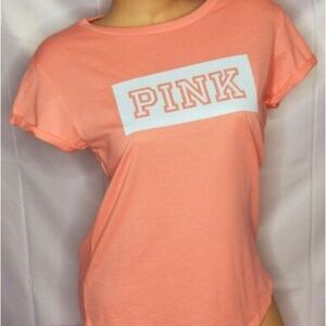 PINK Victoria's Secret Coral Short Sleeve Tee SZ SP